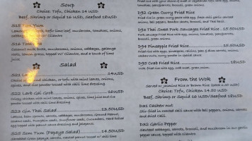 Gin Thai Brasserie menu