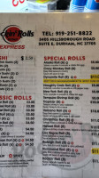 Rockin’ Rolls Sushi menu