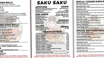 Saku Saku: Hibachi Sushi On Wheels menu