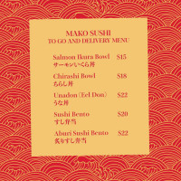 Mako Sushi menu