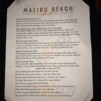 Malibu Beach Grill menu