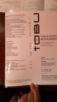 Tobu Sushi Thai menu