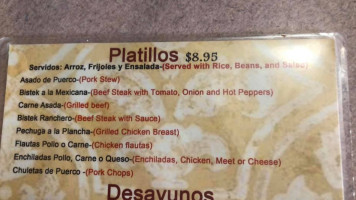 Taqueria Tulcingo menu