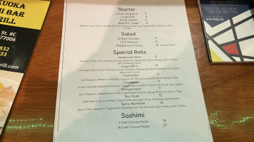 Fukuoka Sushi And Grill menu