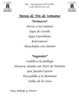 El Castillo menu