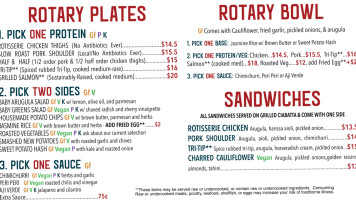 The Rotary Denver menu