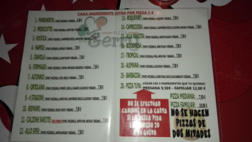 Pizzeria Da Gerry menu
