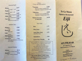 Eiji San Francisco menu