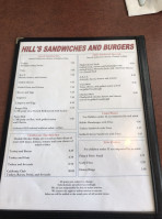 Hill's Coffee Shop menu