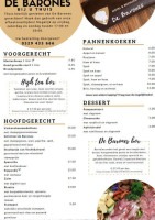 Restaurant De Barones menu