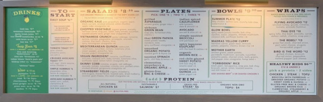 Flower Child Austin 2nd St menu