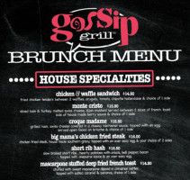 Gossip Grill menu