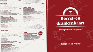 Brasserie De Markt menu