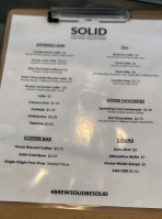 Solid Coffee Roasters Silver Lake menu