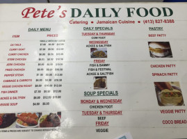 Pete's Daily Food menu