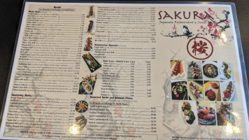 Sakura Japanese Restaurant Sushi Bar menu