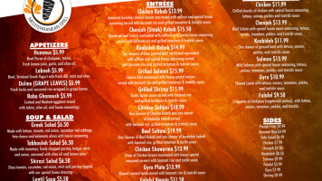 Lavash Medditeranean Grill menu