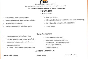 The Flame Catering & Banquet Ctr menu