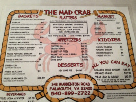 The Mad Crab menu