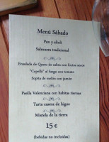 Bar Restaurante Casa Pedro menu