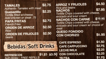 Arturo's Tacos menu