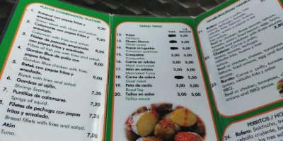 Cafeteria Los Roferos menu