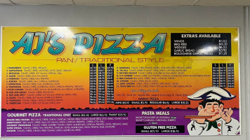 AJ's Pizza menu