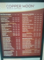 Copper Moon Coffee menu