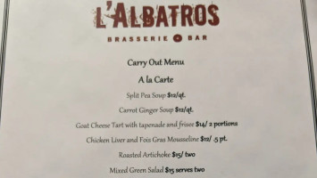 L'albatros menu