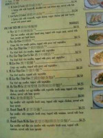 Thien Tam Vegetarian menu