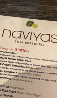 Naviya's Thai Brasserie menu