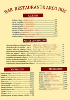 Bar Restaurante Arco Iris menu