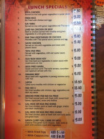 Orange Thai Restaurant menu