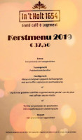 In 't Holt Grand Cafe Logement Zuidhorn menu