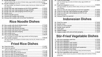 Chinees Indisch Kota Radja Workum menu