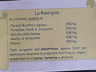 Agriturismo La Risorgiva menu