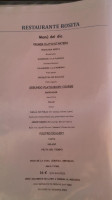 Rosita. Bar Restaurante menu