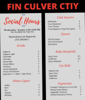 Fin Asian Tapas Culver City menu