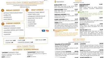 High Tower Cafe menu