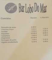Lobo De Mar menu