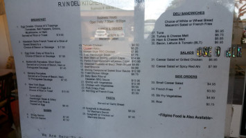 Rvn Deli Kitchen Catering menu