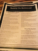 Revelry On Richmond menu