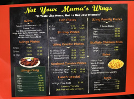 Not Your Mamas Wings menu