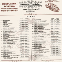 Bistro Pizzeria Tomislav menu