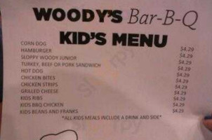 Woody's -b-q menu