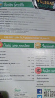 Villegas Y Cachopan menu