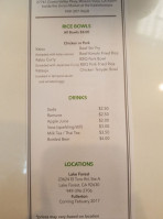 Diced Bowl menu