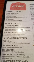 Shoal Creek Saloon menu