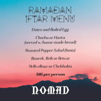 Nomad Mediterranean menu