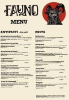 Fauno Cafe Vinbar Pizzeria menu